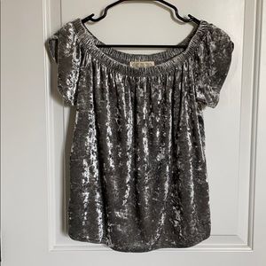 Silver velvet blouse